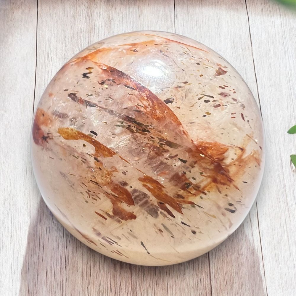 Golden Rutilated Quartz Marble‎ Sphere